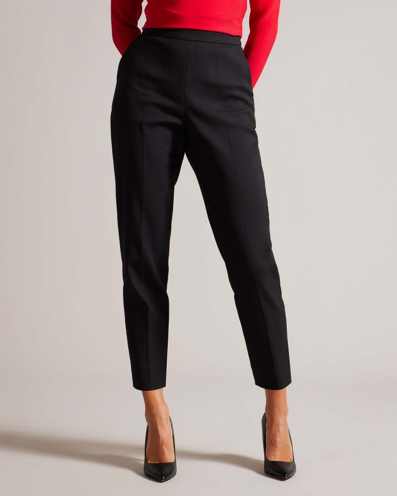 Ted Baker DEVANA Plati Front Tapered Leg Trouser Negrii | 216JXZBAR