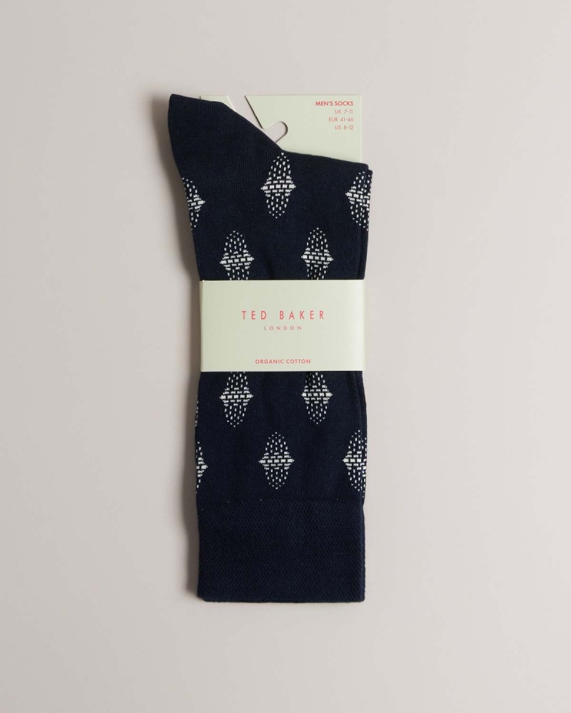 Ted Baker DRENCHD Geometric Pattern Sock Albastri | 514ZKJTML