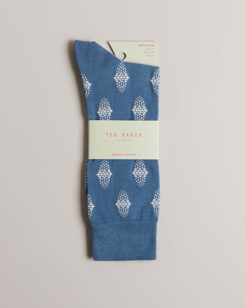 Ted Baker DRENCHD Geometric Pattern Sock Albastri | 514ZKJTML