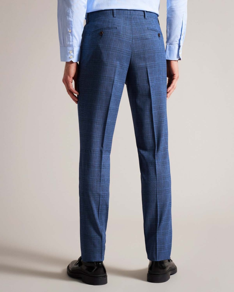 Ted Baker DRYDENT Navy Check Suit Trousers Bleumarin | 178RZODWS