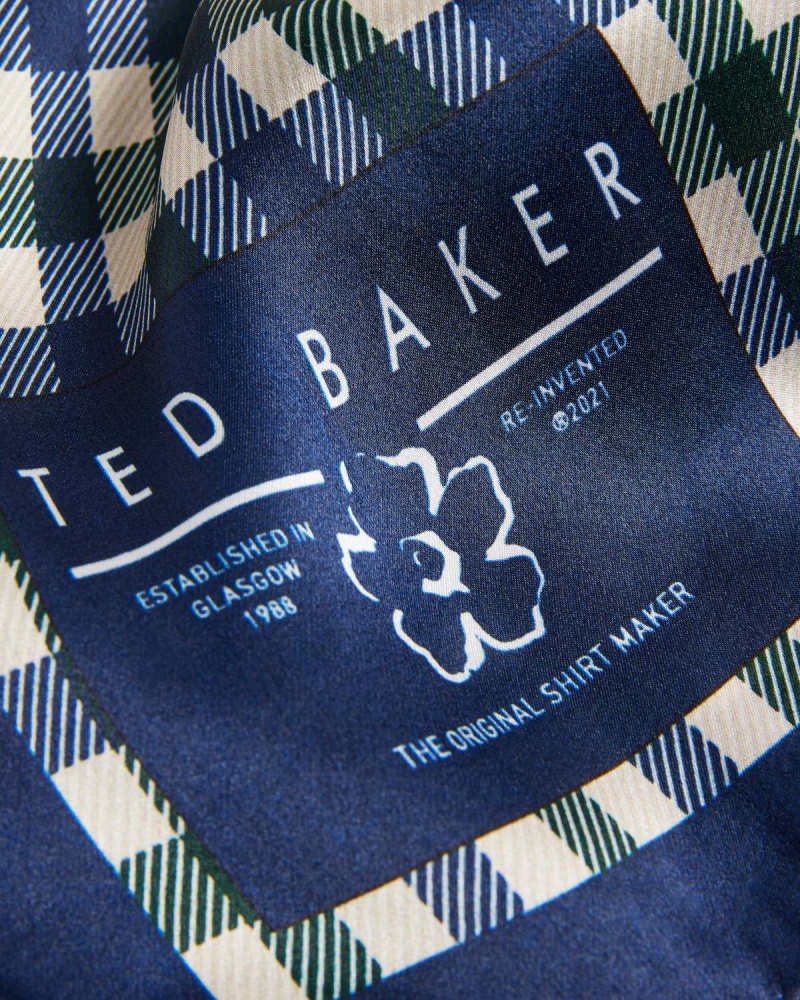 Ted Baker DUMFF House Check Pocket Square Bleumarin | 965PDHMVK