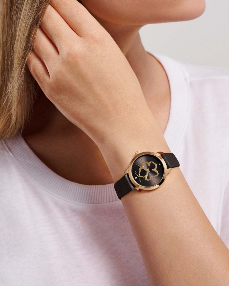 Ted Baker Devas Vegani Piele Watch Curea Negrii | 801RUKSDM