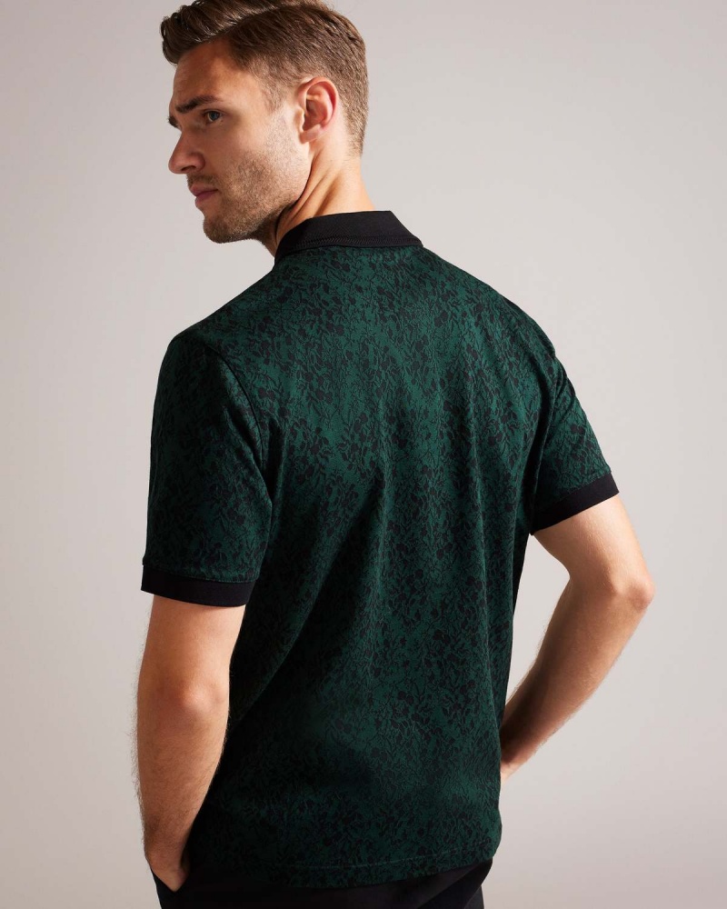 Ted Baker EALIS SS Regular Jacquard Polo Albastru Deschis | 589MGOJVN