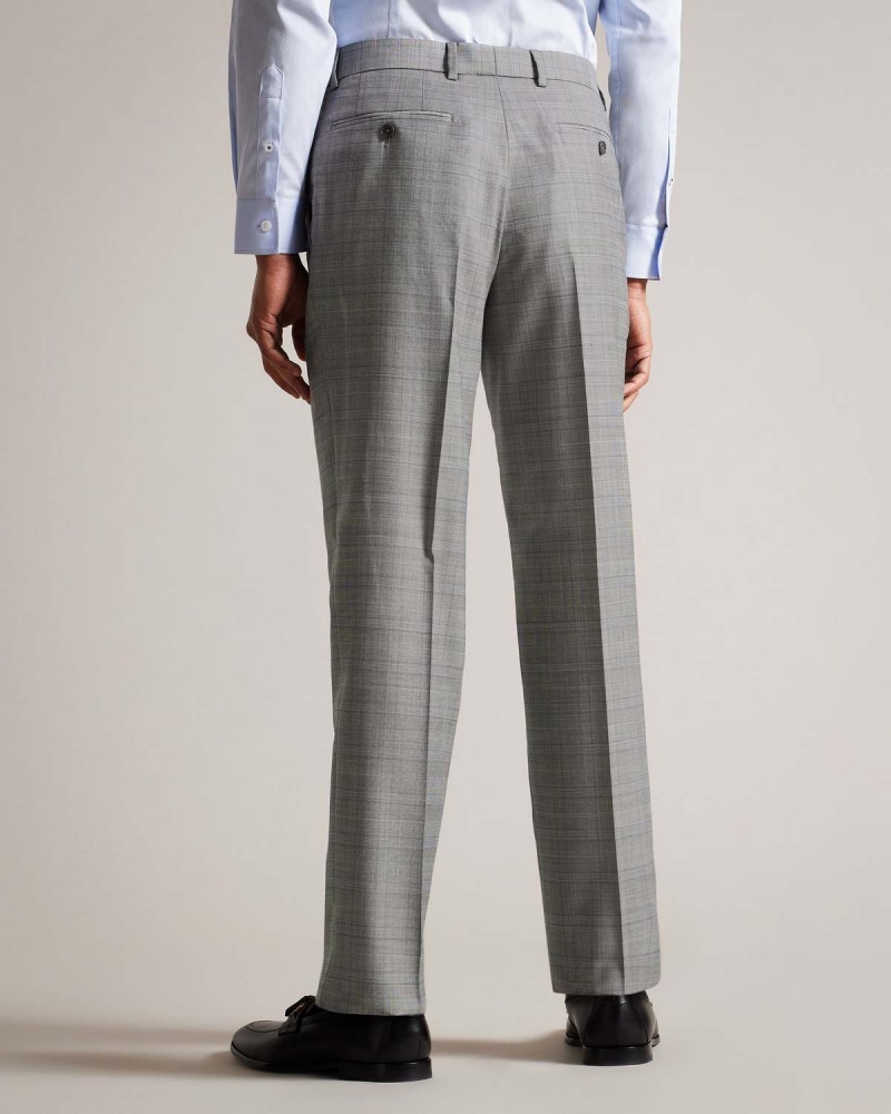 Ted Baker ELGOLTS Grey Pow Check Trouser Gri | 178OBCJEH