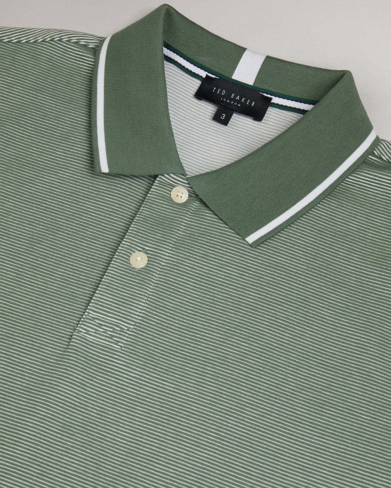 Ted Baker ELLERBY SS Regular In Dungi Polo Shirt Mid Gree | 632CVWETY