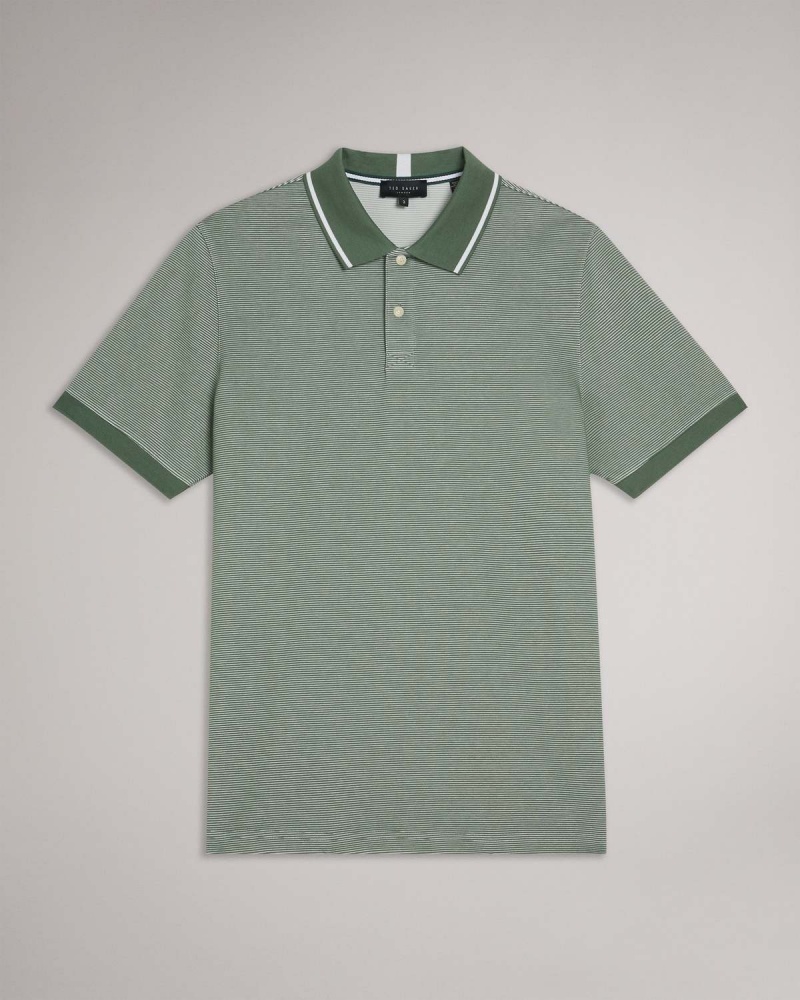 Ted Baker ELLERBY SS Regular In Dungi Polo Shirt Mid Gree | 632CVWETY