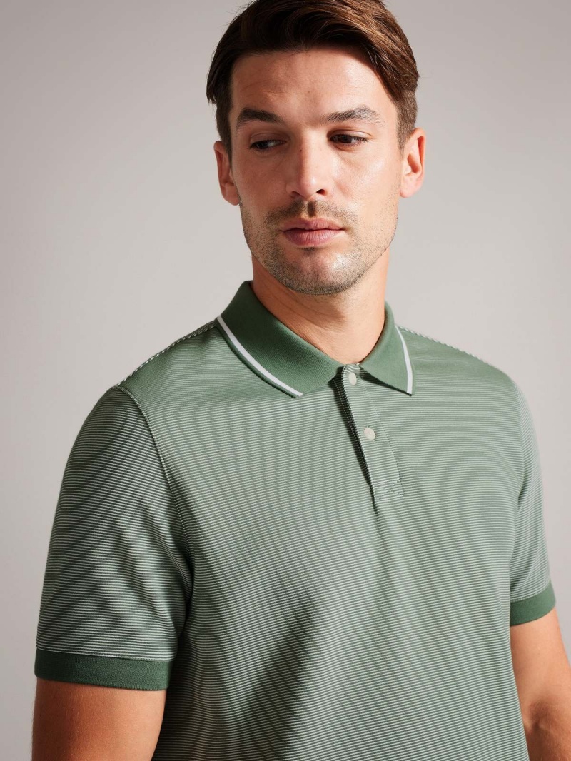 Ted Baker ELLERBY SS Regular In Dungi Polo Shirt Mid Gree | 632CVWETY