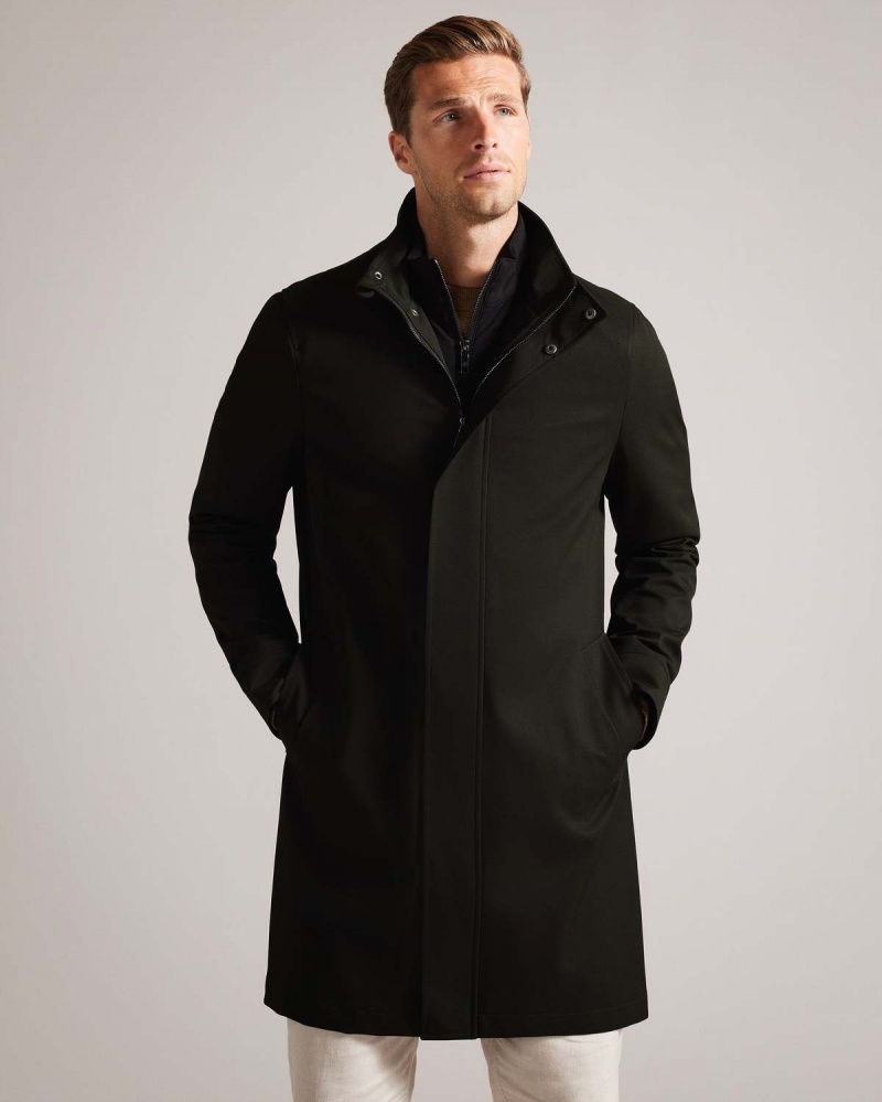 Ted Baker EROLSON Nailon Funnel Neck Coat Albastru Deschis | 627CUEJKZ