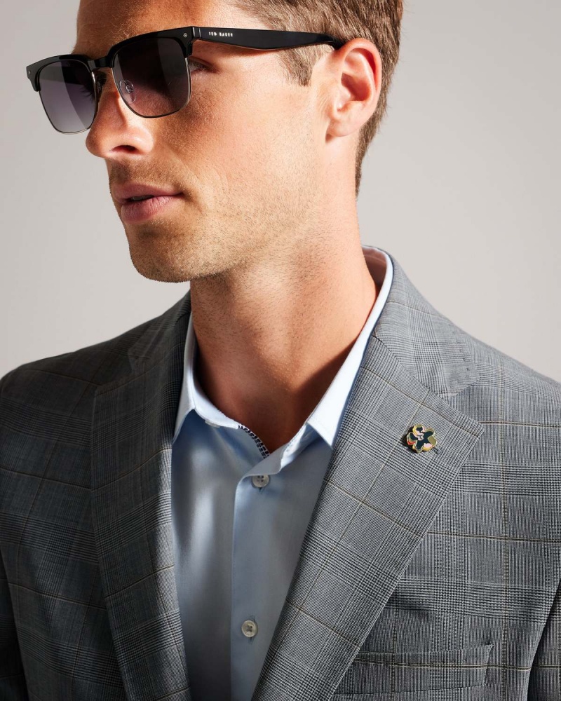 Ted Baker EXTONJ Pow Check Suit Jacket Gri | 590XOCTYM