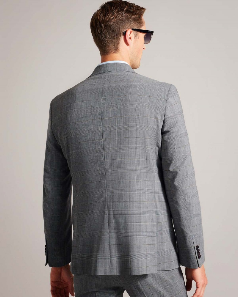 Ted Baker EXTONJ Pow Check Suit Jacket Gri | 590XOCTYM