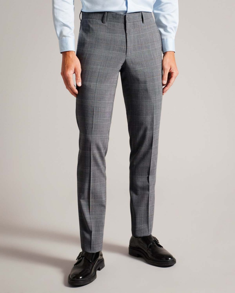 Ted Baker EXTONT Pow Check Suit Trousers Gri | 541PVAQJD