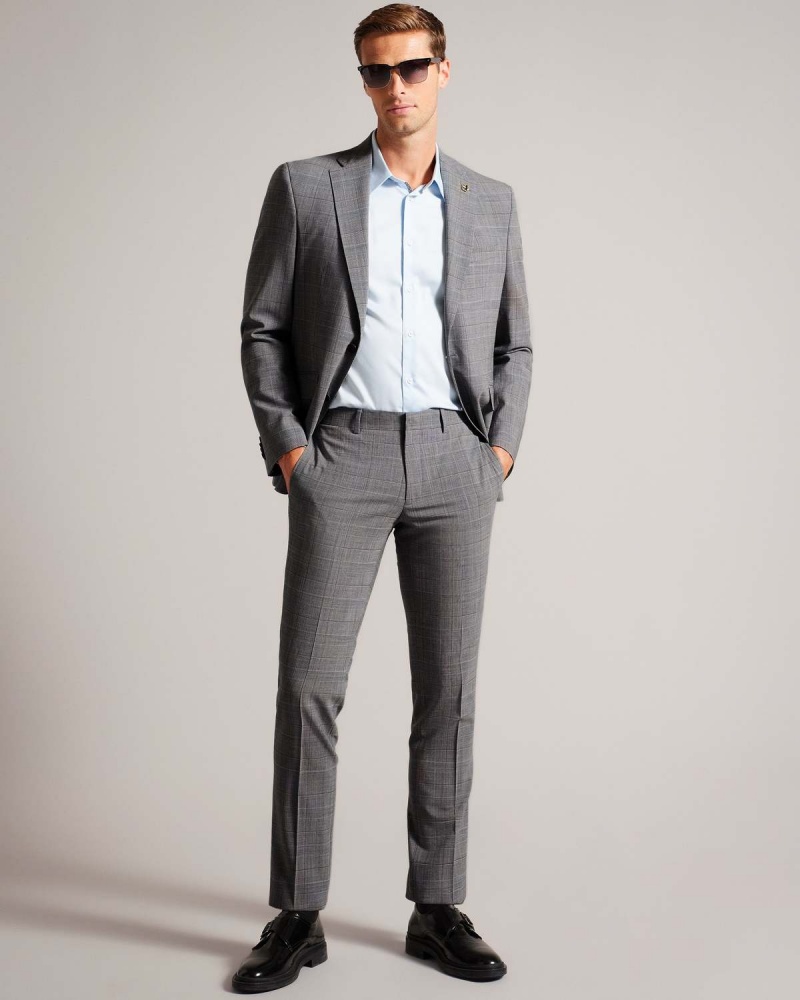 Ted Baker EXTONT Pow Check Suit Trousers Gri | 541PVAQJD