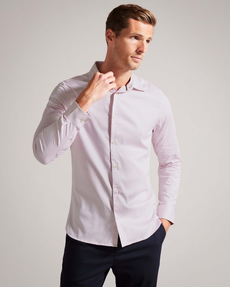 Ted Baker FAENZA LS Geo Shirt Roz | 351EDVNYR