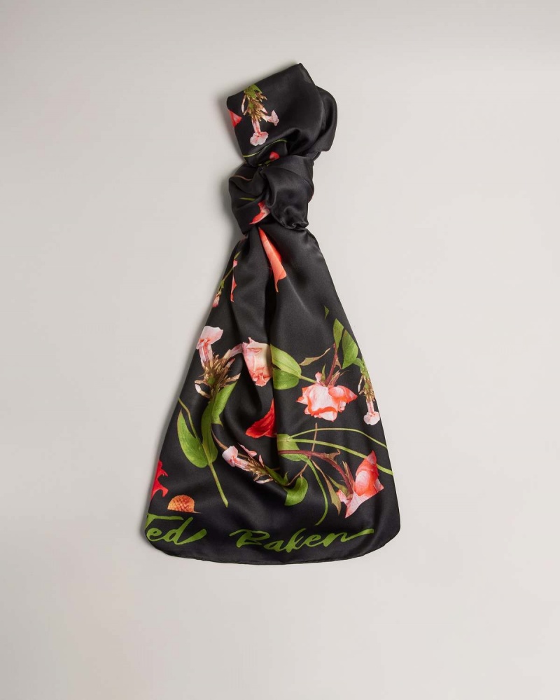 Ted Baker FIONAAS Floral Long Silk Scarf Negrii | 284TQXSKN