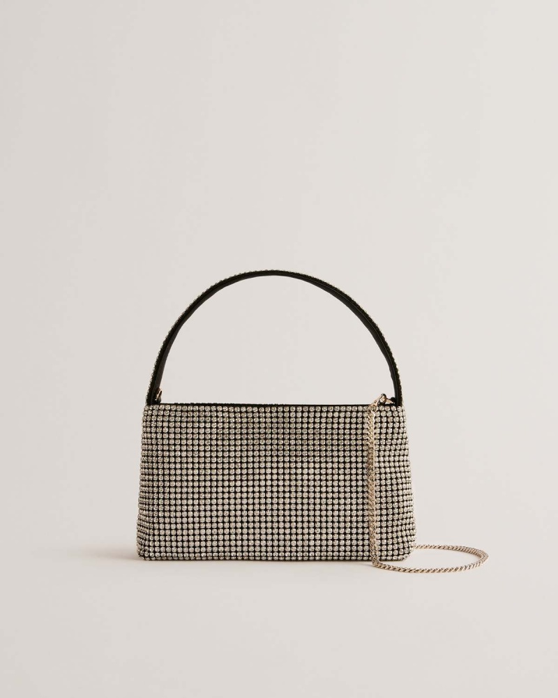 Ted Baker GLITTAR Diamante Mini Baguette Bag Argintii | 239JYAKGF