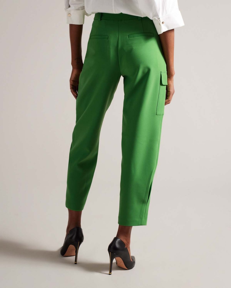 Ted Baker GRACIEH High Waisted Belted Tapered Cargo Pants Mid Gree | 164CGAYLR