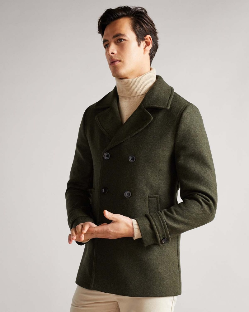 Ted Baker GRILLDD Lână Peacoat Negrii | 890MVAHCU