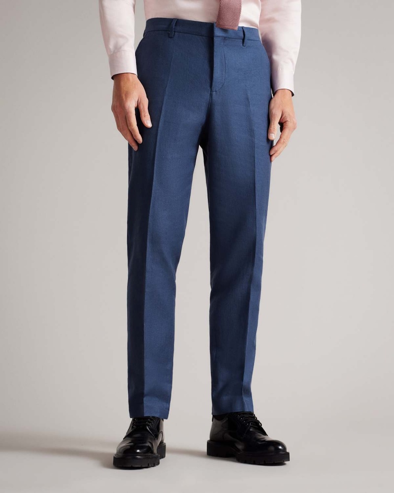 Ted Baker GRINTON Slim Fit Linen Trs Bleumarin | 236DRHFIL