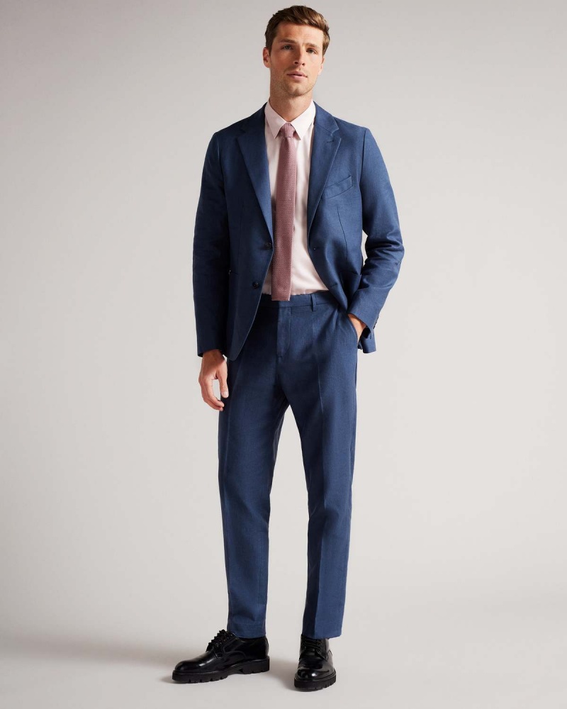 Ted Baker GRINTON Slim Fit Linen Trs Bleumarin | 236DRHFIL