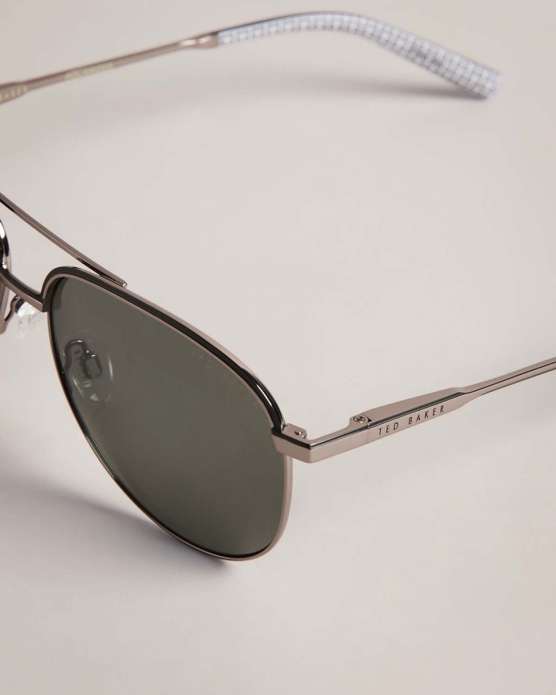 Ted Baker Greyavi Metal Aviator Sunglasses Gri | 428LAVSYR