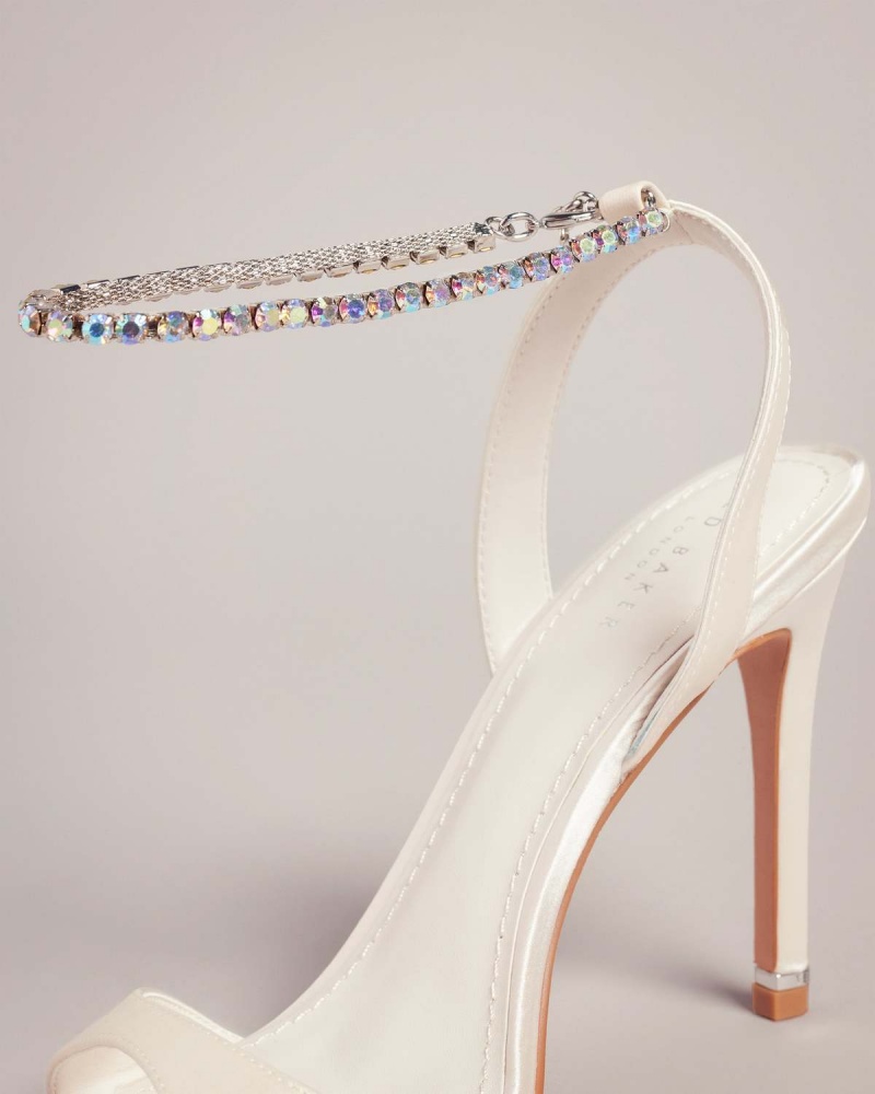 Ted Baker HEDREE Jewellery Curea Satin Sandal Ivory | 153MOLRQP