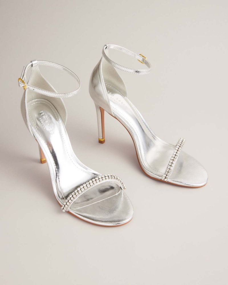 Ted Baker HELENNI Crystal Curea Toc Sandal Argintii | 586JKVOXL