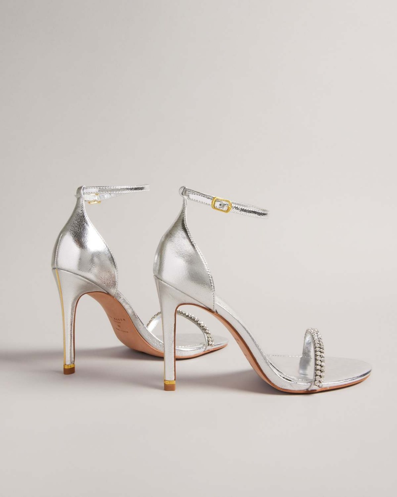 Ted Baker HELENNI Crystal Curea Toc Sandal Argintii | 586JKVOXL