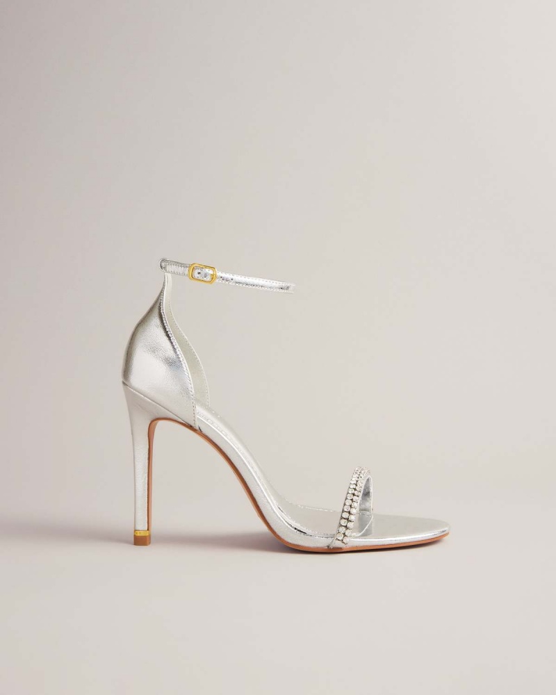 Ted Baker HELENNI Crystal Curea Toc Sandal Argintii | 586JKVOXL