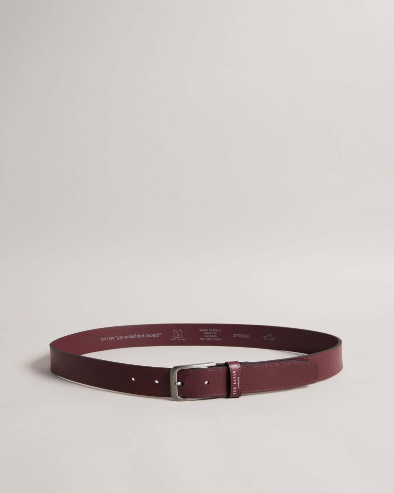 Ted Baker HENDER Snake Texture Piele Belt Rosii | 846LKDBNX