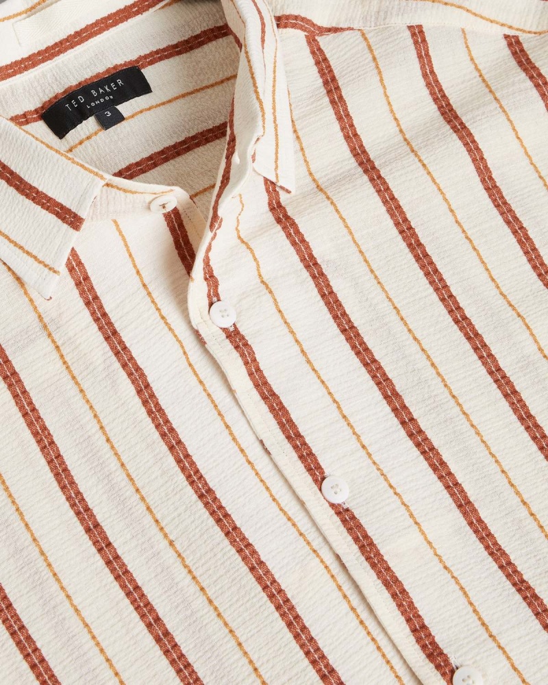 Ted Baker HILLMA SS Seersucker Stripe Shirt Roz | 164NOIGEU