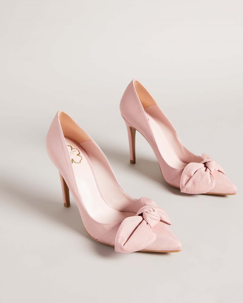 Ted Baker HYANA Moire Satin Bow 100mm Court Shoe Negrii | 746IBFKUQ