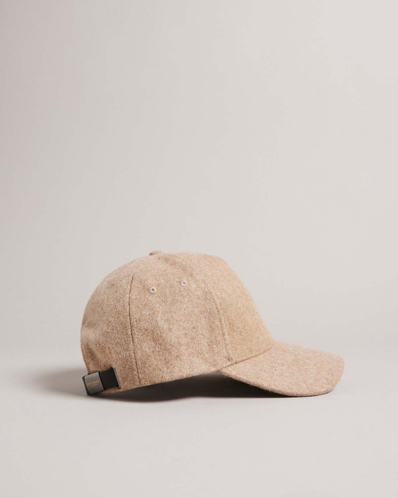 Ted Baker JACOBBS Lână and Piele Mix Cap Camel | 083USMWYX