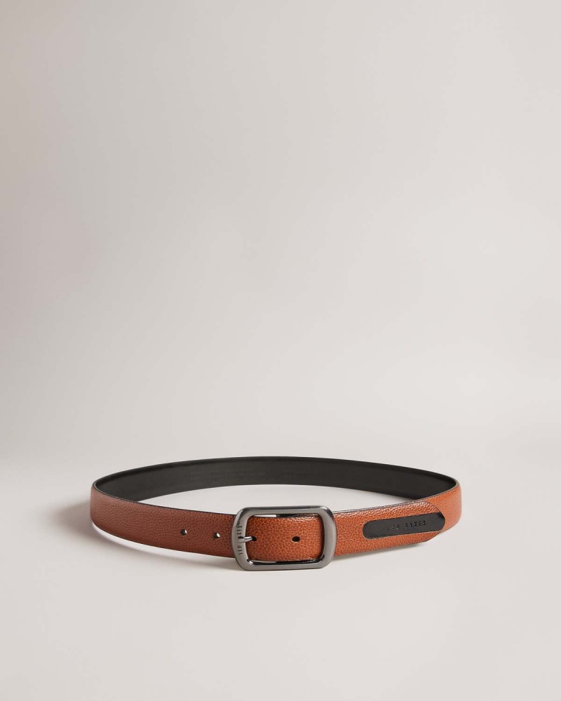 Ted Baker Jaims Contrast Detail Piele Belt Verzi | 297ECAQHD