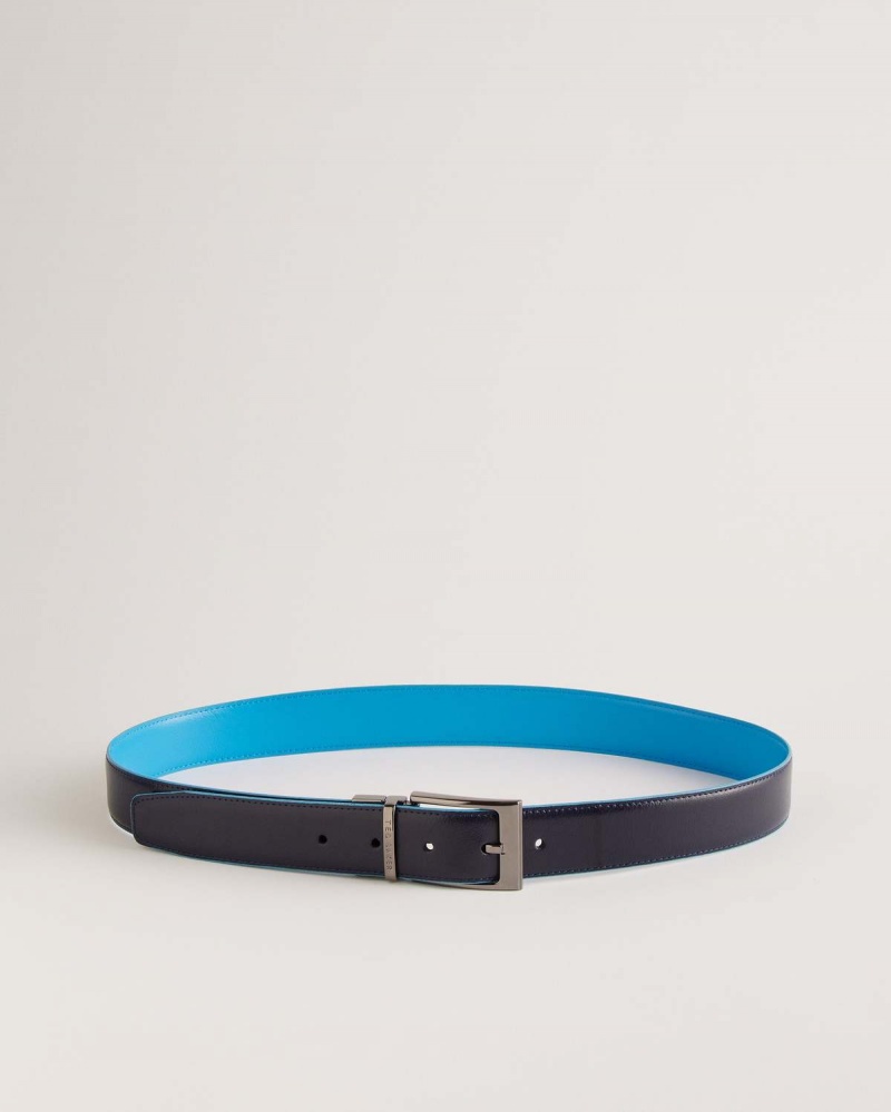 Ted Baker KACIN Reversible Colour Pop Piele Belt Bleumarin | 769EGHNDS