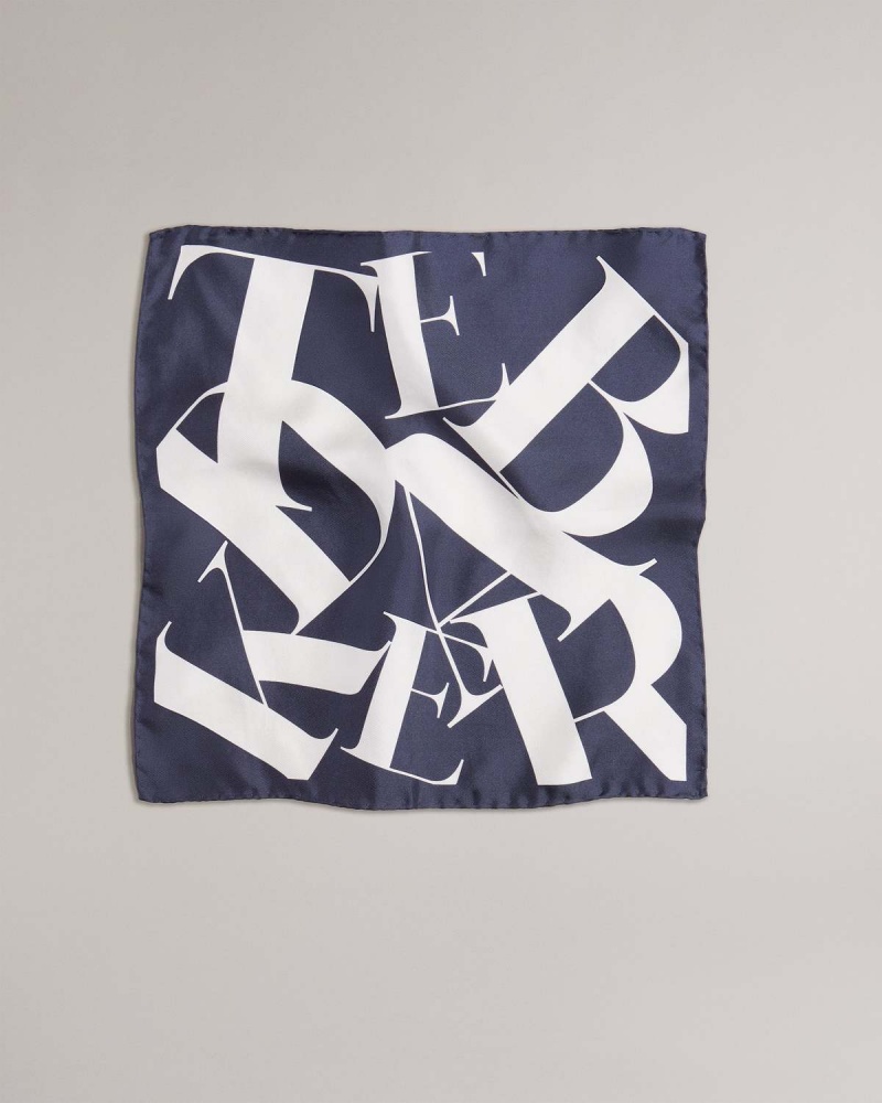 Ted Baker KARSON Ted Baker Branded Pocket Square Bleumarin | 674GBMHDC