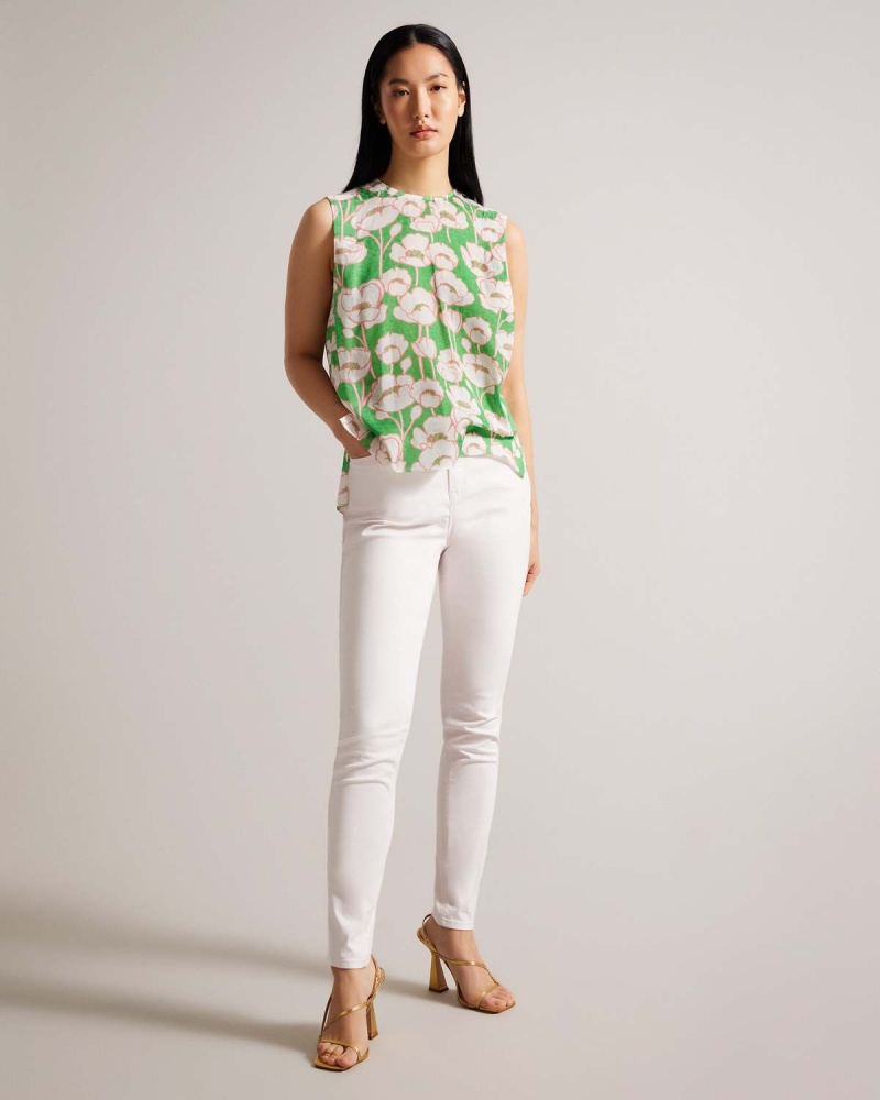 Ted Baker KELANY Scurte Sleeve Top with Shoulder Detail Verzi | 580UJEQPW