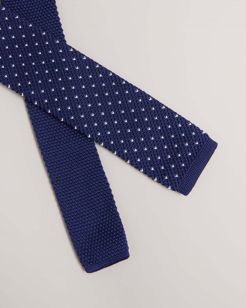 Ted Baker KNITENA Spot Tricotate Tie Bleumarin | 832SGHRNO