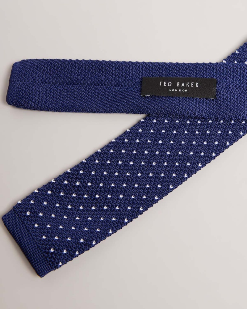 Ted Baker KNITENA Spot Tricotate Tie Bleumarin | 832SGHRNO