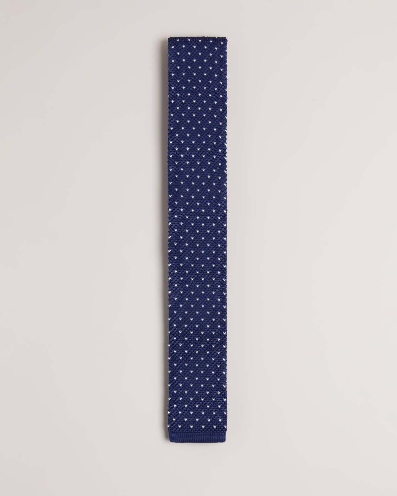 Ted Baker KNITENA Spot Tricotate Tie Bleumarin | 832SGHRNO