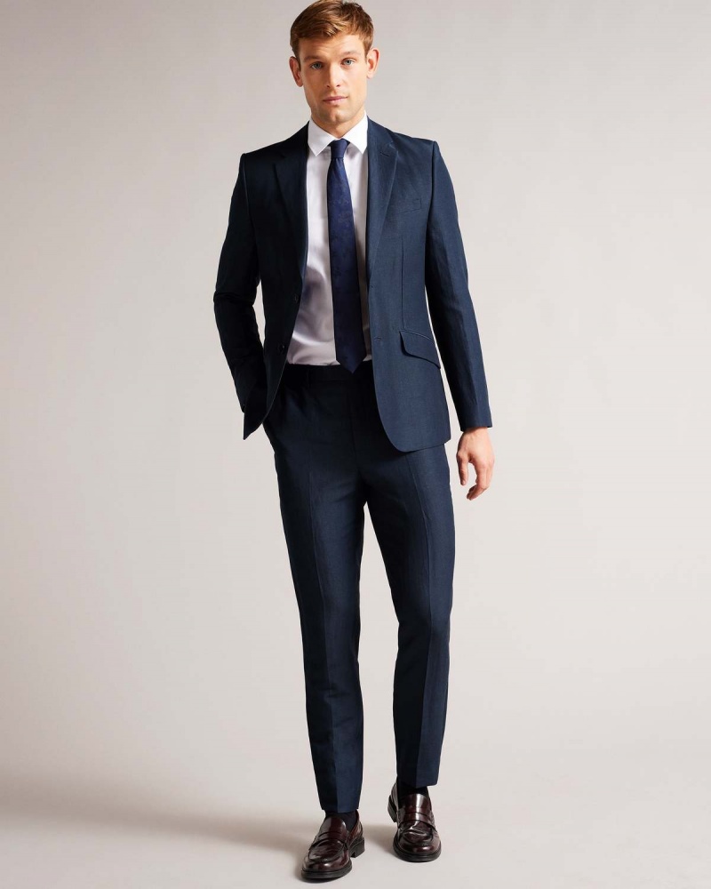 Ted Baker LANCEJ Slim Fit Organic Fibre Jacket Bleumarin | 719WPNDLG