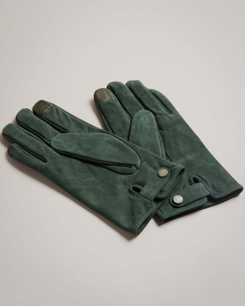 Ted Baker LEVIII Nubuck/Piele Intoarsa Gloves Kaki | 381HNTYLU