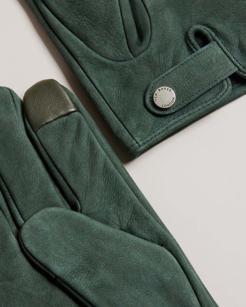 Ted Baker LEVIII Nubuck/Piele Intoarsa Gloves Kaki | 381HNTYLU