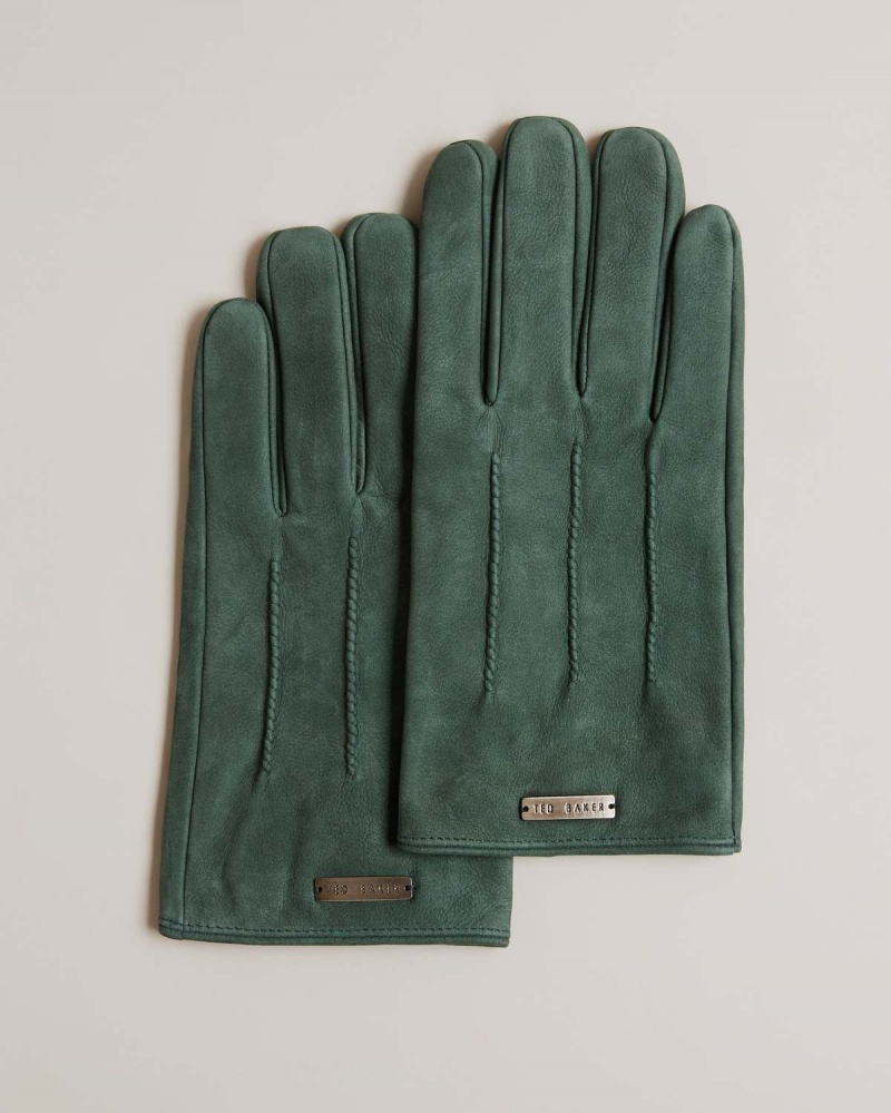 Ted Baker LEVIII Nubuck/Piele Intoarsa Gloves Kaki | 381HNTYLU