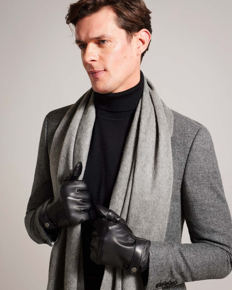 Ted Baker LIAMMM House Check Etched Gloves Negrii | 913OIZSWU