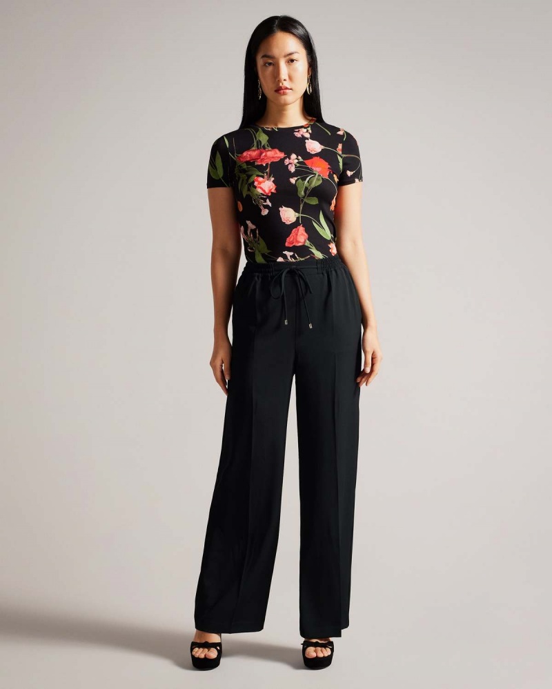 Ted Baker LILIAAH Largi Leg Jogger Negrii | 264QOUMZY