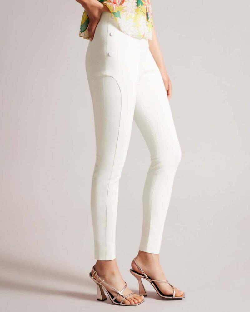 Ted Baker LIROI High Waisted Legging with Faux Popper Detail Negrii | 192BNOJUZ