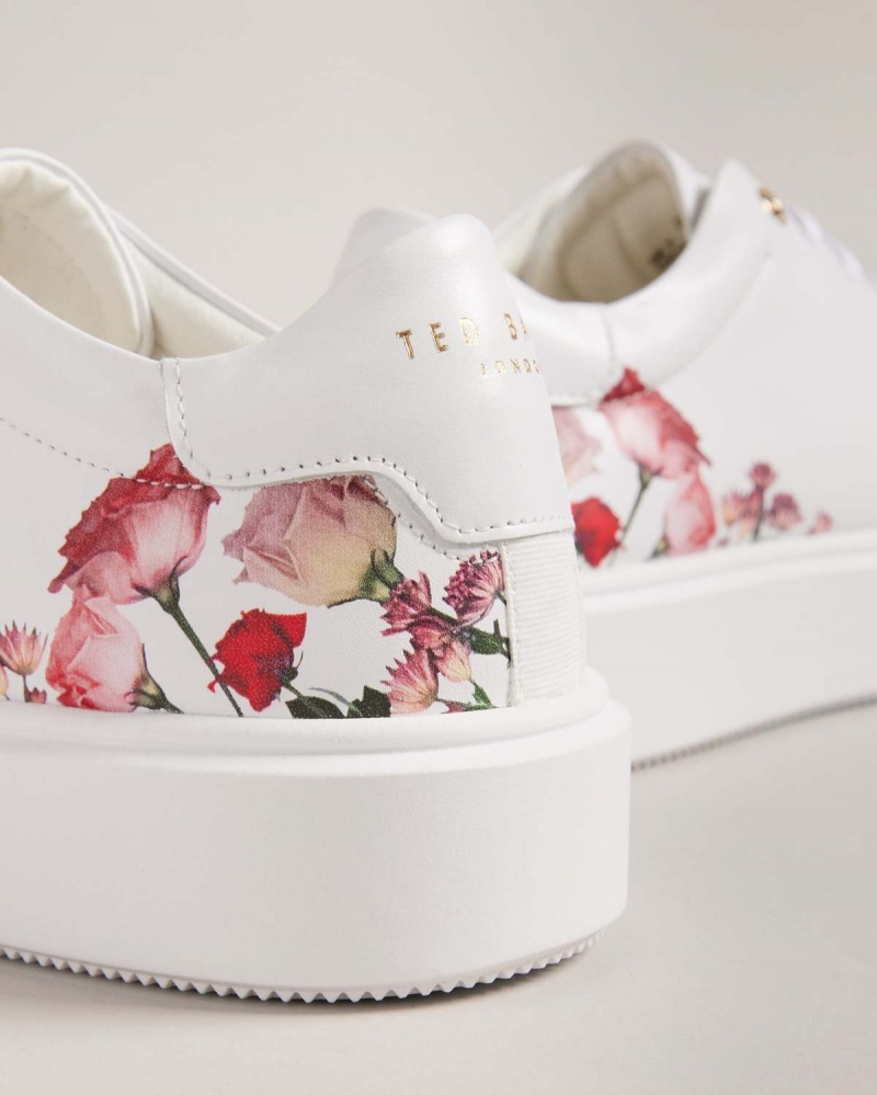 Ted Baker LORNY Floral Printed Platforma Trainer Albi | 670AWDFQL