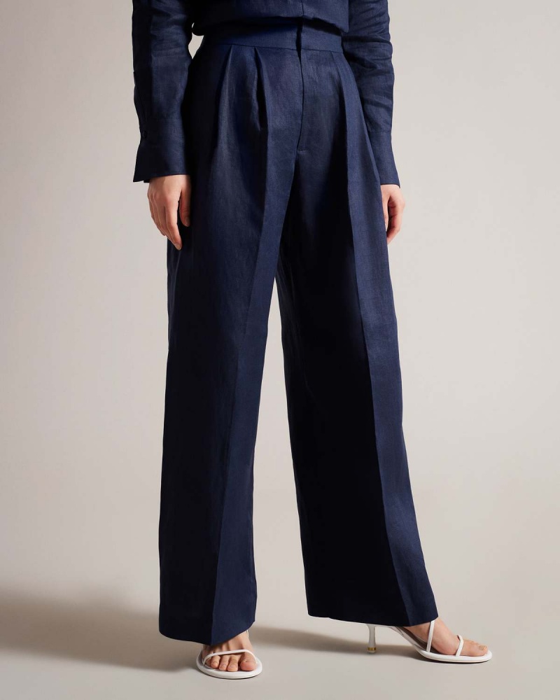 Ted Baker LUCIHH Linen Trouser Bleumarin | 645NCPGJS