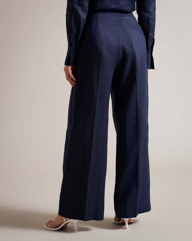 Ted Baker LUCIHH Linen Trouser Bleumarin | 645NCPGJS