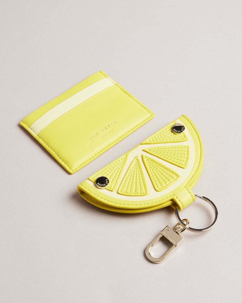 Ted Baker Lemmonn Lemon Slice Keyring and Card Holder Galbeni | 834XRQPME